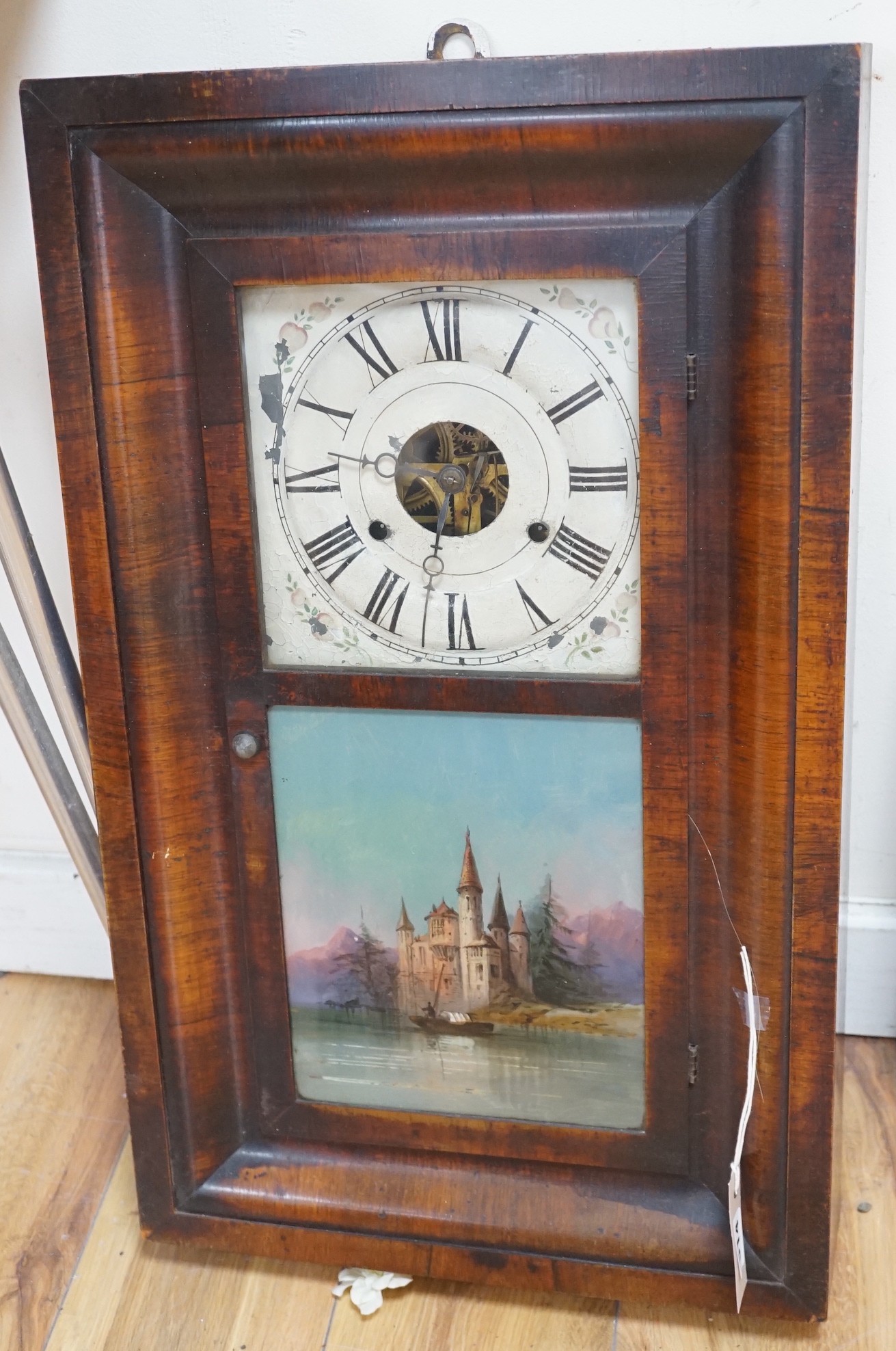A 19th century Connecticut shelf clock, 66.5cms high